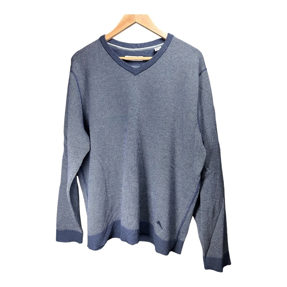 Tommy Bahama Island Zone Sweater White and Blue Mens XL​
